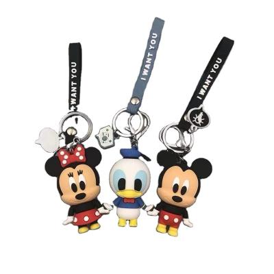 China Wholesale cute animal plastic key chain pendant cut Korean creative geometric rubber 3d cartoon lovely face car bag for sale