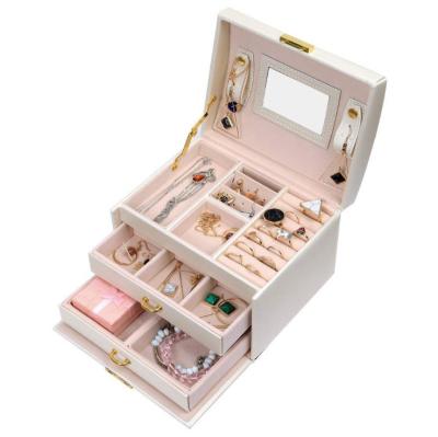 China Normcore/simple minimalist jewelry storage box with lock large capacity jewelry drawer box custom jewelry box packaging for sale