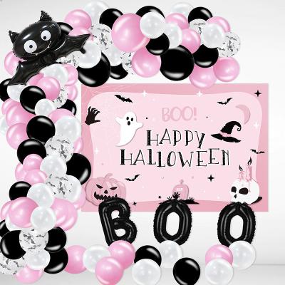 China Happy Pink Cute Balloon Chain Set Halloween Cartoon Party Decoration Supplies Festival Decoration Halloween Party Decorations for sale