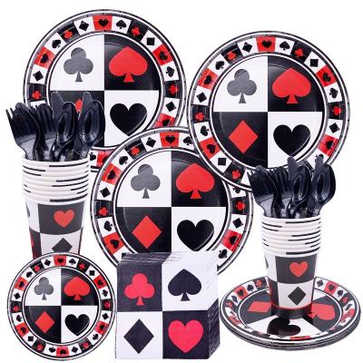 China Hot Selling Amazon Poker Paper Party Set Party Supplies Birthday Decoration Paper Cups Stores for sale