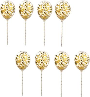 China Modern Cake Topper Decor, 25pc Mini Clear Latex Balloons Birthday Party 5 Inch Gold Confetti Balloons for sale