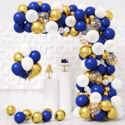 China Wedding Royal Blue Gold White Balloons Garland Arch Navy Gold Balloon Kit 146pcs for Graduation Birthday Party Baby Shower Party for sale