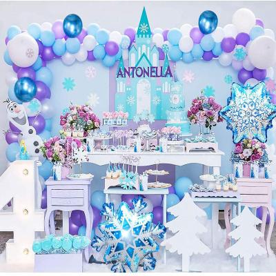 China Decoration ice and snow theme party balloon garland arch set children's birthday balloon set snowflake film balloon aluminum decoration for sale