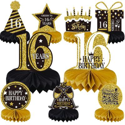 China Party 16 Years Anniversary Honeycomb Theme Ball Centerpiece Desk Center Table Birthday Party Decoration for sale