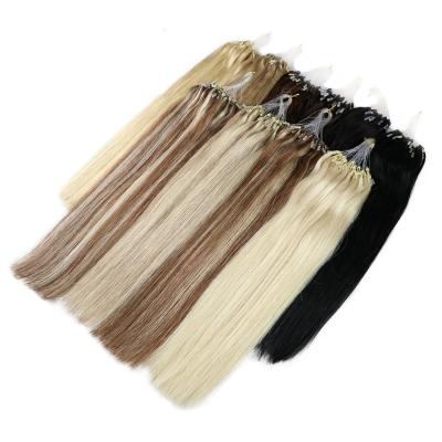 China Factory Wholesale High Quality European Remy Hair Extensions Barely Soft Thick Thin Hair 100% Cuticle Nano Ring Tip Hair Shedding for sale