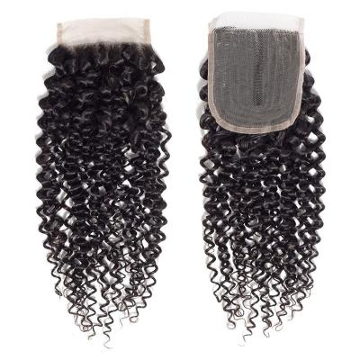 China Brazilian Curly Curly T Part Closure Hot Sell Cheap Hand Made T-Part Lace Curly Curly Closure Machine Closures Hair Half Closure for sale