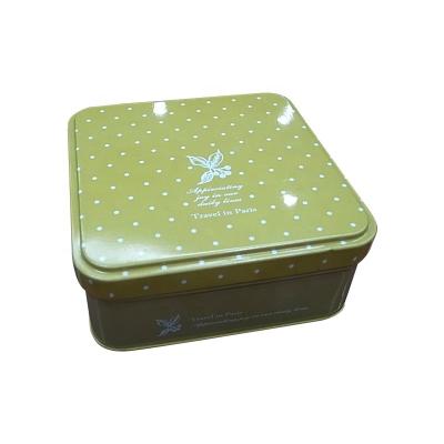 China Airtight Function Food Manufacturers Supply Square Tea Tin Cookies Chocolate Tin Storage Box Metal Tin for sale