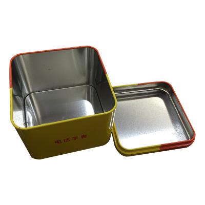 China Fast Food Delivery Square Herb Cookie Coffee Tin Canister Metal Box Empty Tea Tin Can for sale