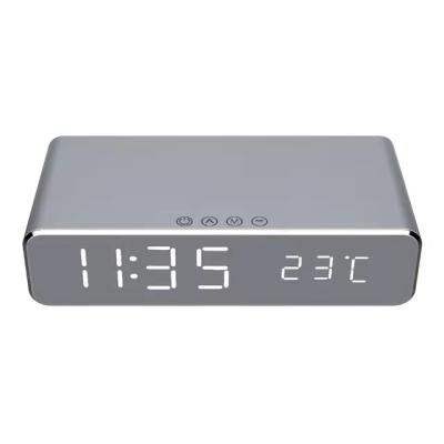 China Magic Array Led Light High Quality LED Alarm Clock Wireless Charger With Temperature Display for sale