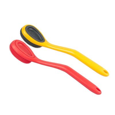 China Viable Kitchen Plastic Handle Brush Cleaning Tool Pot Scrubber Dish Bowl Cleaning Brush Pot for sale