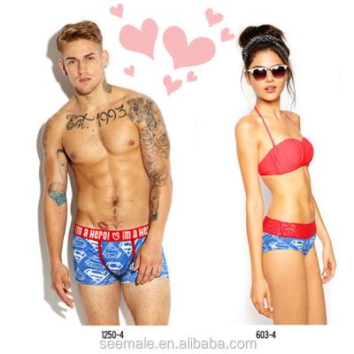 China Wholesale Zhongshan Antibacterial Custom Women's Underwear Men's Boxers Set Couples Underwear With Cotton Couples Underwear For Valentine's Day Gift for sale