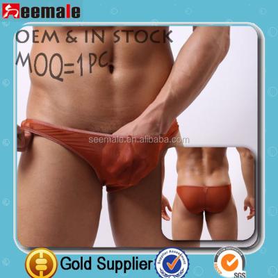 China Antibacterial No Logo Hot Sexi Photo Mesh Underwear Briefs Custom transparent SC14 for sale