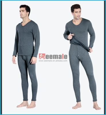 China Antibacterial Merino Wool Heated Thermal Underwear V-Neck Polartec Leg Warmers Underwear Sets Long Sleeve Long John Underwear Mens Pajamas for sale