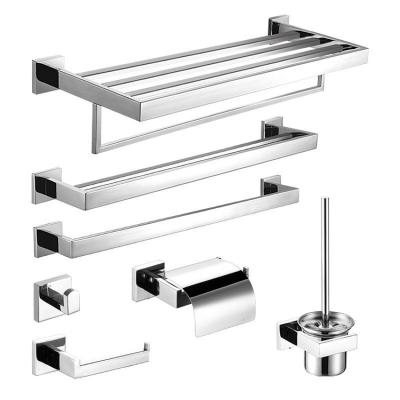 China Assembly Bathroom Towel Shelf Towel Holder Rack Hotel Shower Room Stainless Steel Bathroom Easy Free Towel Rack for sale