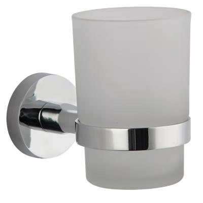 China Wall Mounted Fashion Stainless Steel Bathroom Accessories Toothbrush Cup Holder Modern Superior Single Glass Cup Steel for sale