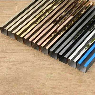 China Modern Stainless Steel Swimming Pool Edge Wall Trim Decorative Metal Edging For Countertop Floor Wall Edge Trim Protection for sale