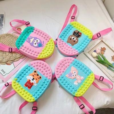 China Funny Educational Pioneer Children's Decompression Silicone Press Bubble Decompression Rodent Control Toy New Schoolbag for sale