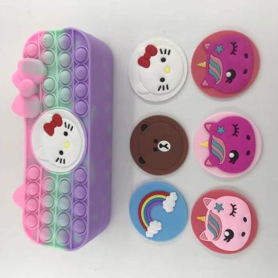 China Funny Educational Pioneer Toy New Rodent Control Decompression Toy Rainbow Silicone Stationery Storage Bag for sale