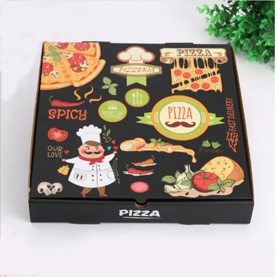 China Offset Printing Pizza Box With Logo Printed Food Kraft Paper Box Custom Food Packaging Wax Coated for sale