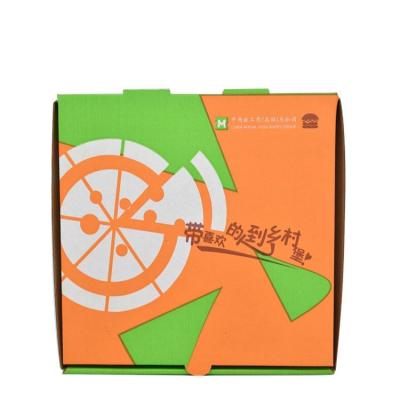 China Wholesale Recyclable Take Way Traditional Groove Corrugated Pizza Box With Logo for sale