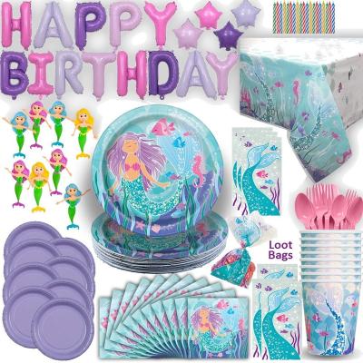 China Birthday party mermaid party set guest final 8 under the sea theme birthday party decoration for sale