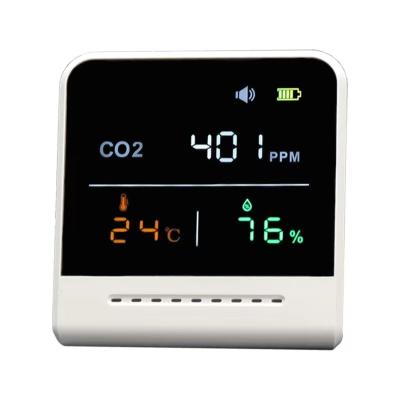 China 2023 Top Sales Bedroom Air Quality Tester With CO2 Testing Equipment Air Quality Smoke CO2 Testing Rechargeable Storage Battery for sale