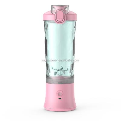 China 600ml Car Juicer Cup with 6 Fashion Rechargeable Portable Fruit Pulse Blender Blades USB-C Portable Smoothie Blender for sale