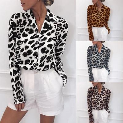 China Autumn Streetwear Spring Sleeve Long Sleeve Blouses Shirt Leopard Print Anti-Shrink Collar Women's Blouse Anti-Shrink Fashion For Women for sale