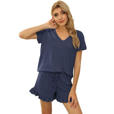 China Fashion High Quality QUICK DRY Boutique QUICK DRY Two Pieces Set Pajamas Women Loungewear Clothing Casual Shorts Simply Sets 2 Pieces Sleepwear for sale