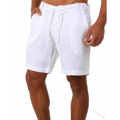 China 2021 Summer Hot Selling Anti-Wrinkle Men's Beach Shorts Cotton Canvas Fish Bone Men's Casual Solid Shorts Pants for sale