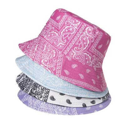 China Current Hat Picture Wholesale Summer Paisley Picture Printing Cashew Pattern Bucket Hat Fashion Sun Double-Sided Shade Fisherman Hot for sale