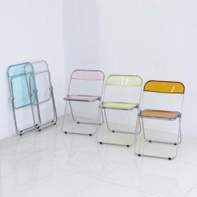 China Plia Foldable Hot Selling Clear Plastic Folding And Stacking Chair Available In Multicolor for sale