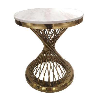 China Stainless Steel Living Room Furniture Metal Gold Marble Side Tables Modern Sofa Corner Tables Guangdong Manufacturer for sale