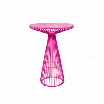 China Eco - Friendly High Quality Outdoor Round Metal Wire Cocktail Bar Table Furniture for sale