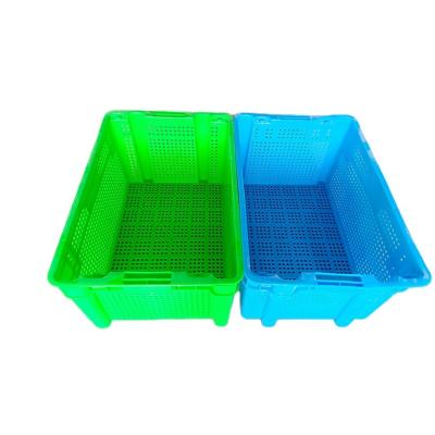 China Foldable Design Mesh Plastic Crates Solid Turnover Basket Egg Box for sale