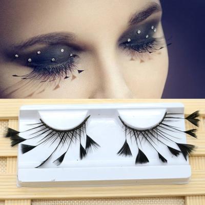 China Stage Show Crazy Wholesale Fashion Colored Eyelash False Feather Eyelash New For Carnival Party for sale