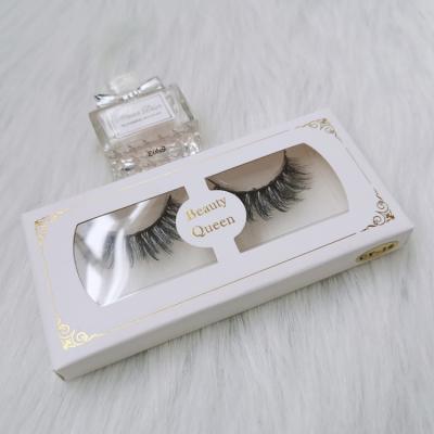 China White Crisscross 3d Mink Eyelashes Bronzing Delicate and Elegant False Eyelash Packaging Box Custom False Eyelash Packaging Box for sale