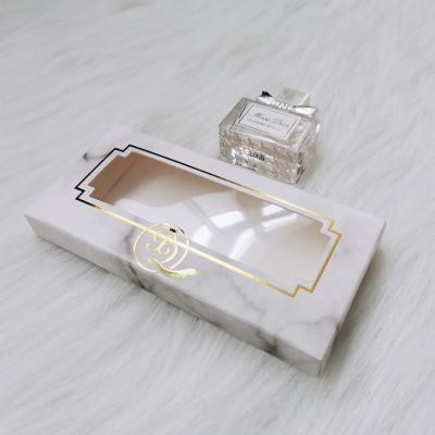 China Crisscross Mink Lashes Customized Box With Marble Lashes Box Custom Private Label Style Eyelash Packaging for sale