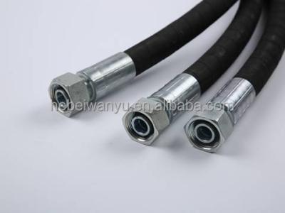 China Weather Resistant Factory SAE 100 R3 Fiber Braided Hydraulic Rubber Hose 1/2 Inch To Thread Fitting for sale