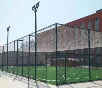 China Easily Assembled Heavy Duty Industrial Football Ground Barrier Galvanized Steel Chain Link Fencing for sale