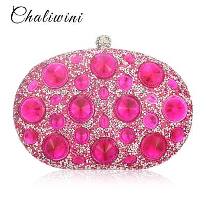 China Designer Light Blue Wedding Party Crystal Clutch Handbag Purse Metal Minaudiere Rhinestone Women Evening Clutches Lady Hot Sale Giant for sale