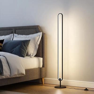 China Aluminum Alloy RGB LED Modern Simple U Shape Floor Lamp Timing Function Remote Control Floor Lamps for sale