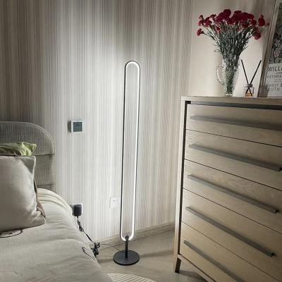 China Unique Hotel Modern Guest Room LED Standing Lights Slim Minimalistic Corner Floor Lamp for sale