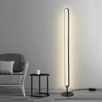 China Modern simple modern black LED RGB light color floor changing bedroom stand floor lamp for sale