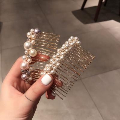 China Korean girl color hair clip side hairpin hair clips retro hair comb instagram bangs no back comb pearl for sale