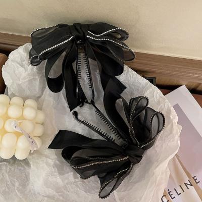 China Wholesale Custom Hair Clip Butterfly Scarves Silk Polyester With Big Hair Claws For Women With Thick Hair for sale