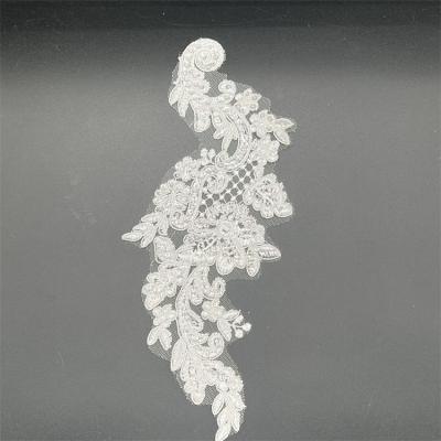 China Sustainable Customized High Quality White 9cm Lace Patch Fabric For Clothes Dress for sale