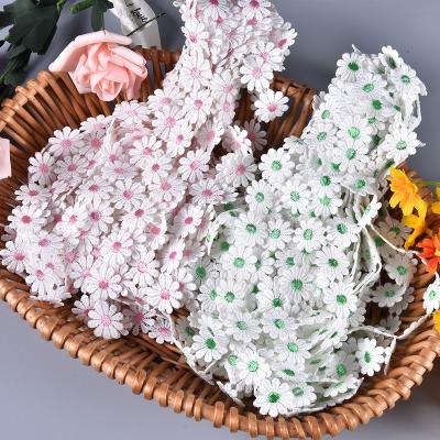 China Small Daisy Sun Flower Water Soluble Lace Embroidery Clothing Viable Crafts Hair Accessories Home Textile Stickers for sale