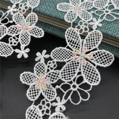 China Fashionable Hot-selling Custom Made Polyester Lace Shirts Lace Up Home Textile Flower Lace for sale