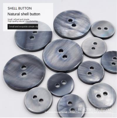 China Sustainable Factory-Powered High-Grade Natural Pearls River Shells Clothing Buttons Gray Shells Shirt Buttons for sale